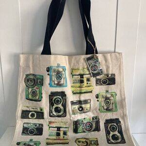 Molly & Rex Canvas Camera Print Tote New With Tag Photography